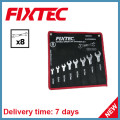 Fixtec 8PCS en acier au carbone à double extrémité ouverte ensemble clé à molette